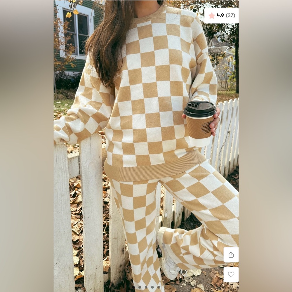 Show Me Your Mumu Checkered Knit Sweat Set NWT